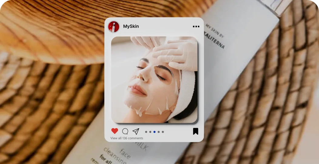 Skincare campaign post shown as a social media card