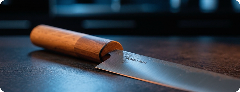 Knife on table